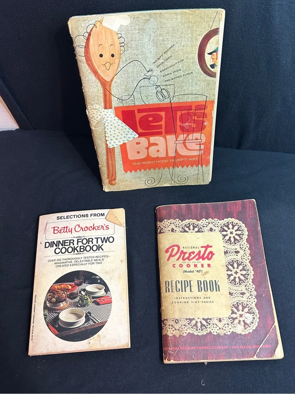 Lot of 3 Vintage Recipe Books Betty Crocker  Robin Hood Presto